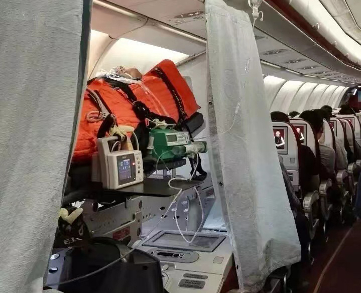 富县跨国医疗包机、航空担架